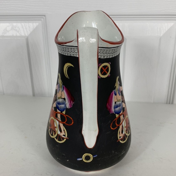 Antique Decorative Pouring jug English ceramic serving ewer. Circa 1900 black - Picture 2 of 6